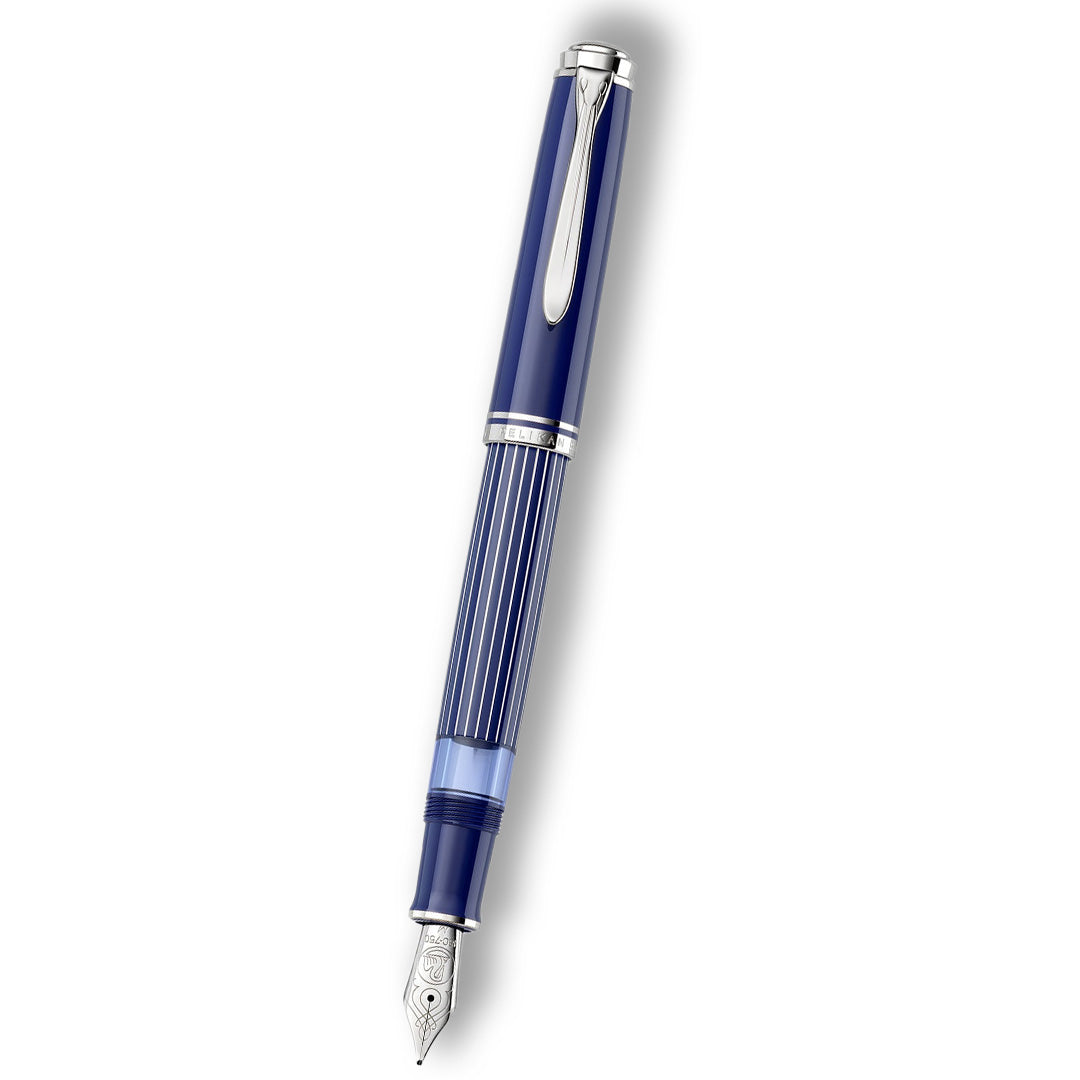 Pelikan Souveran M815 Metal Striped Blue Fountain Pen (Special Edition)