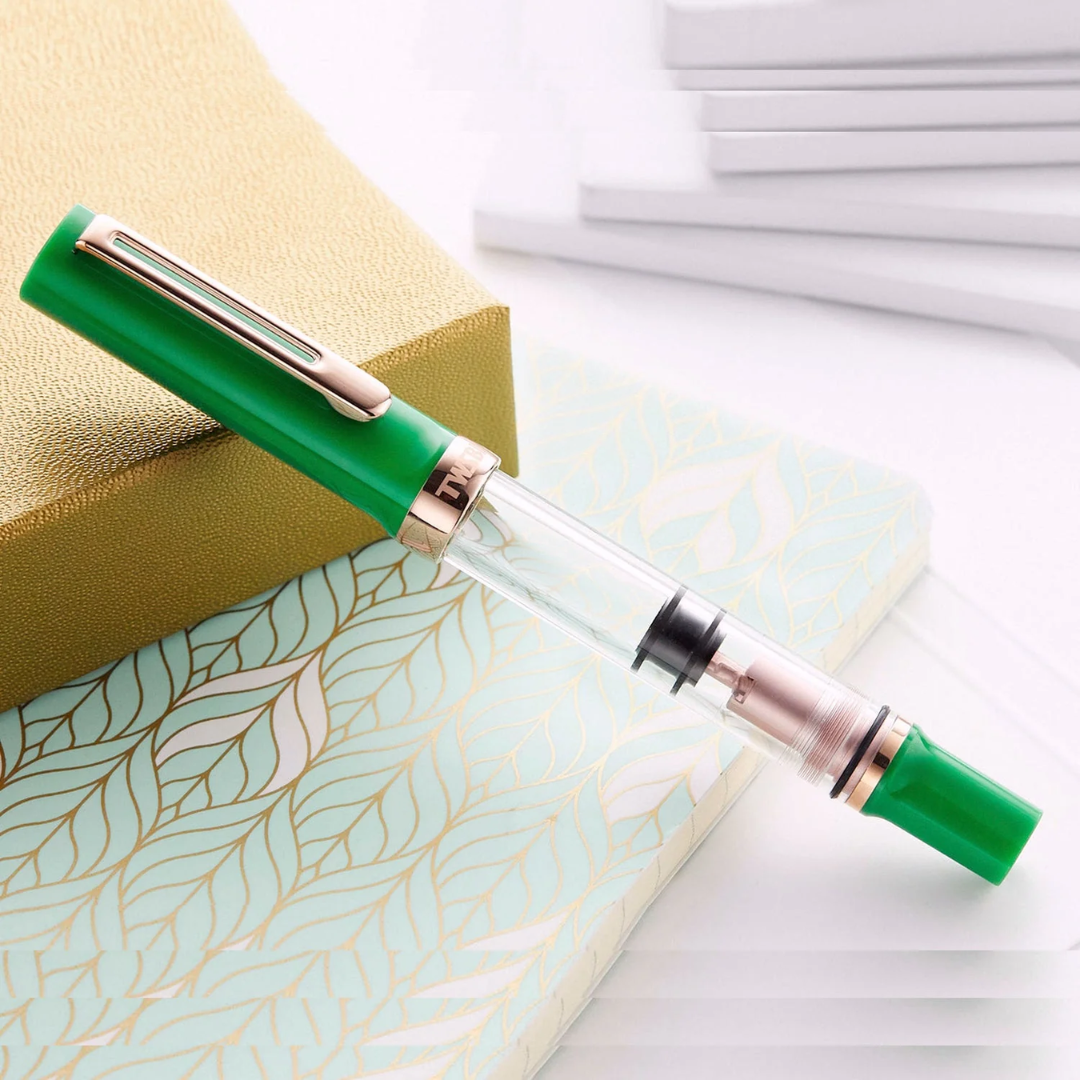 Twsbi Eco-T Midnight Blue Ink Fountain Pen in Royal Jade Special Edition with 18ml