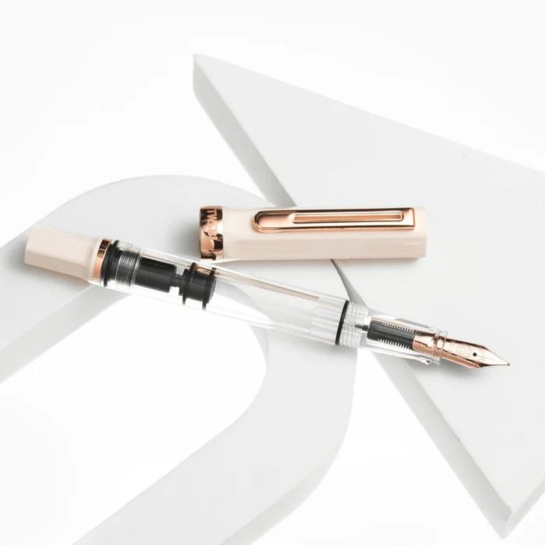 Twsbi Eco Fountain Pen in Creme with Rosegold Trim
