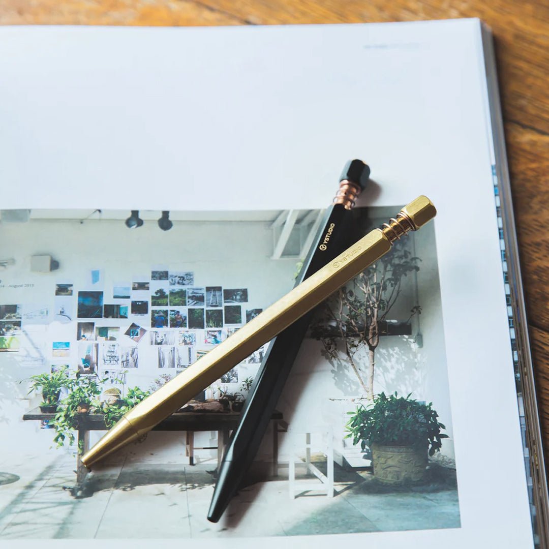 Ystudio Revolve Black Spring Ball Point Pen