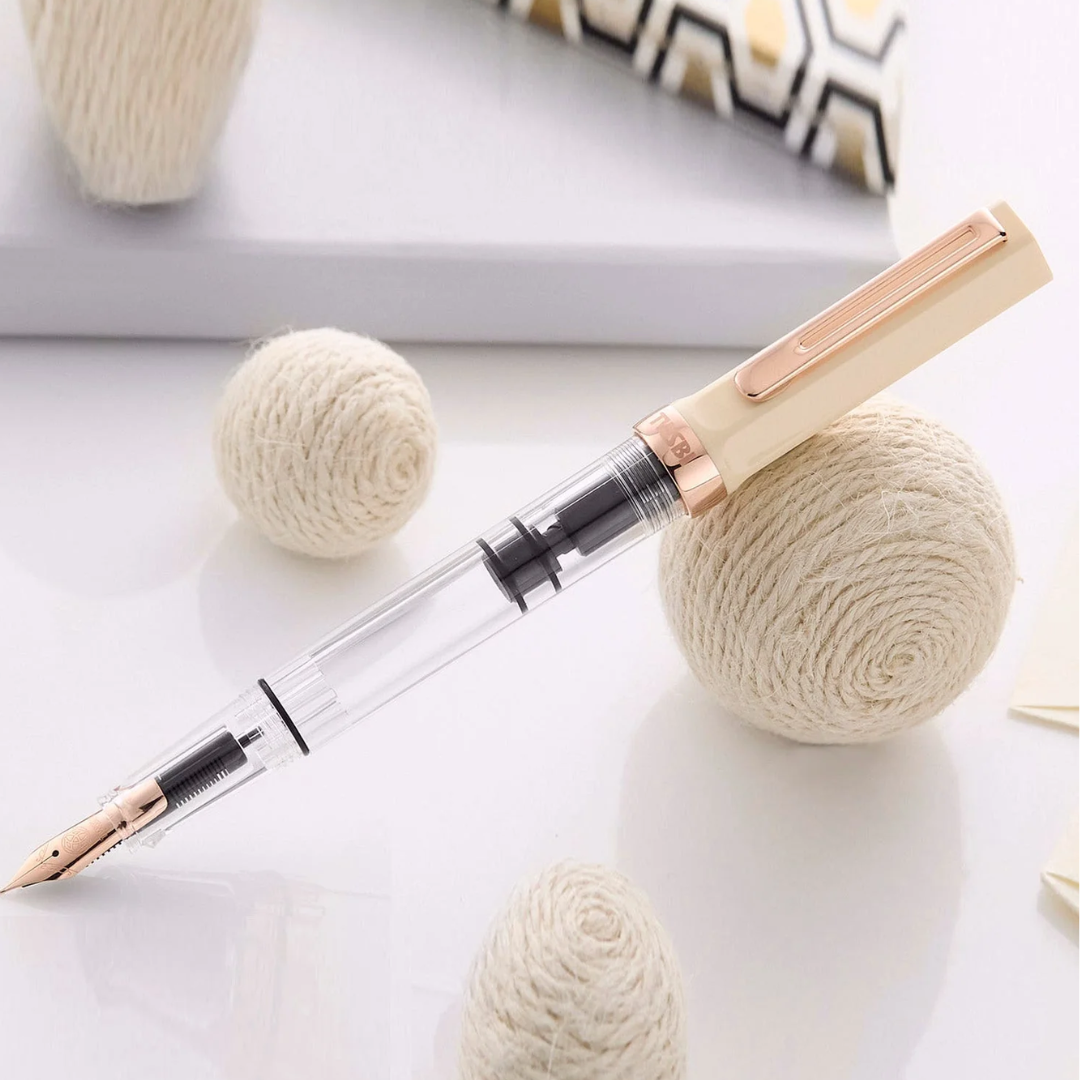 Twsbi Eco Fountain Pen in Creme with Rosegold Trim