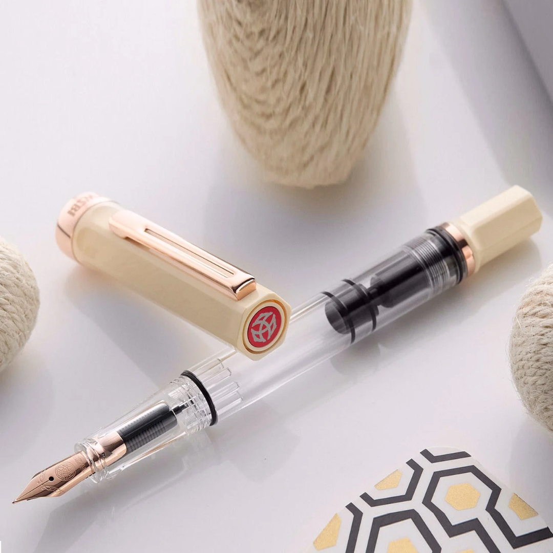 Twsbi Eco Fountain Pen in Creme with Rosegold Trim