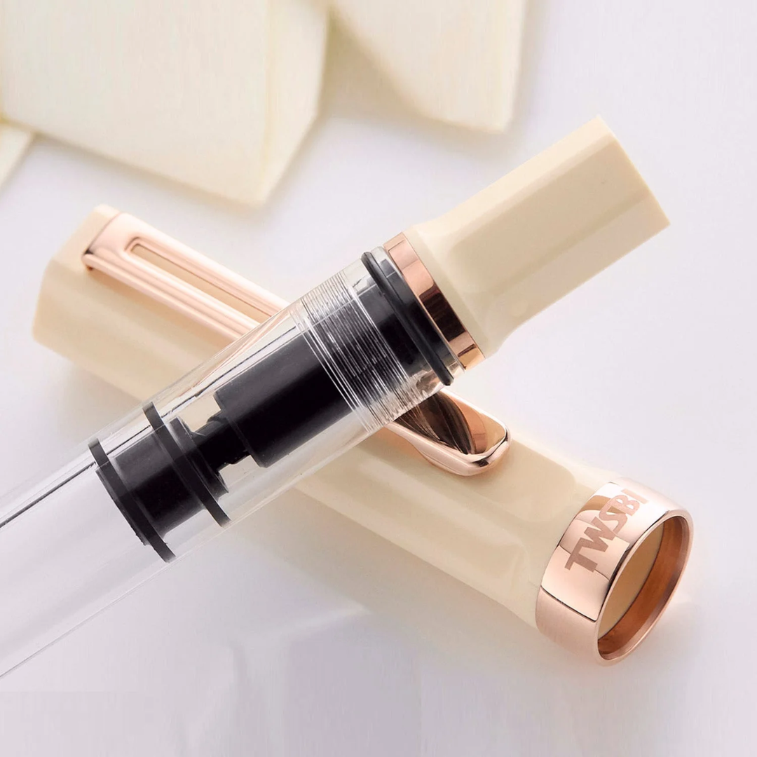Twsbi Eco Fountain Pen in Creme with Rosegold Trim