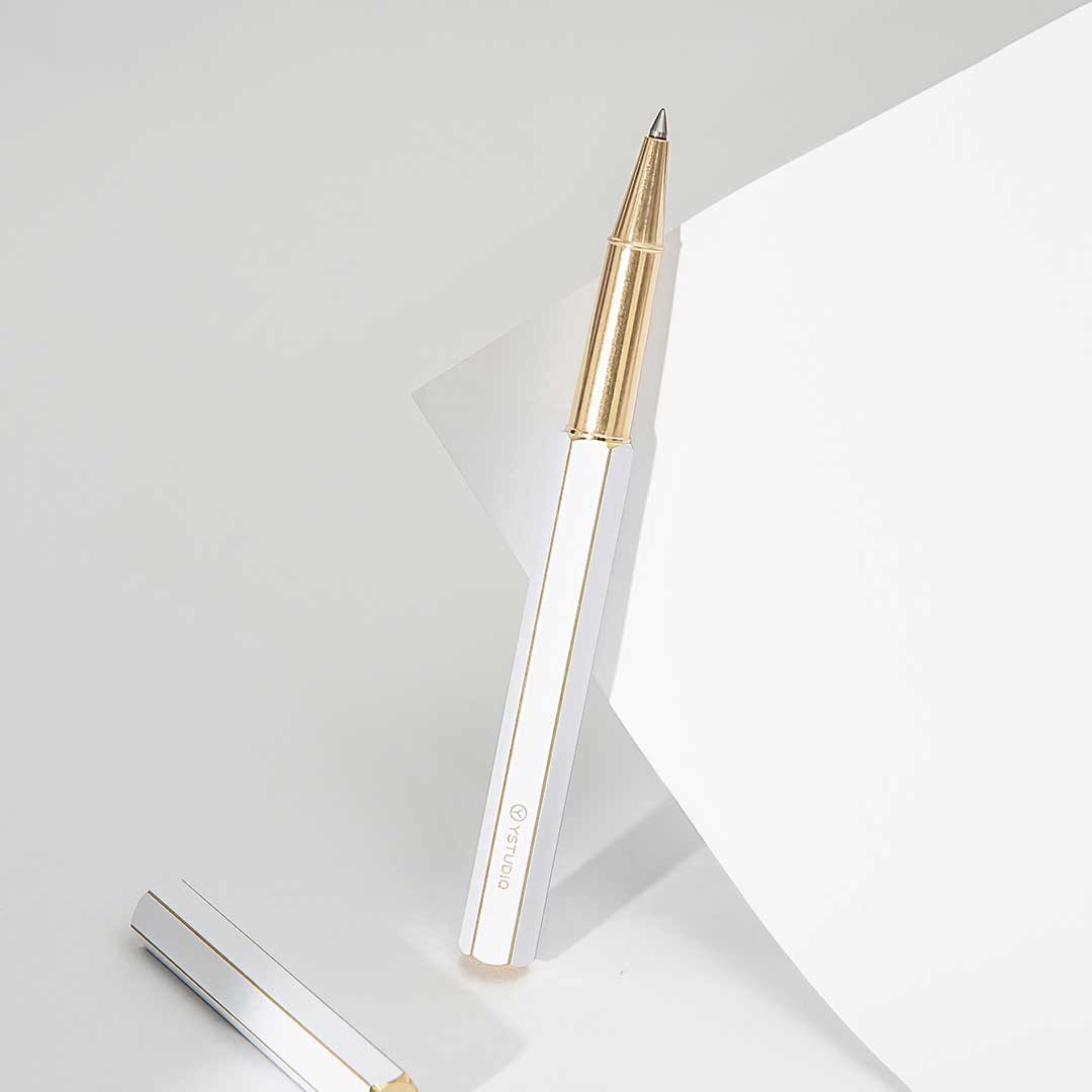 Ystudio Classic Revolve White Rollerball Pen