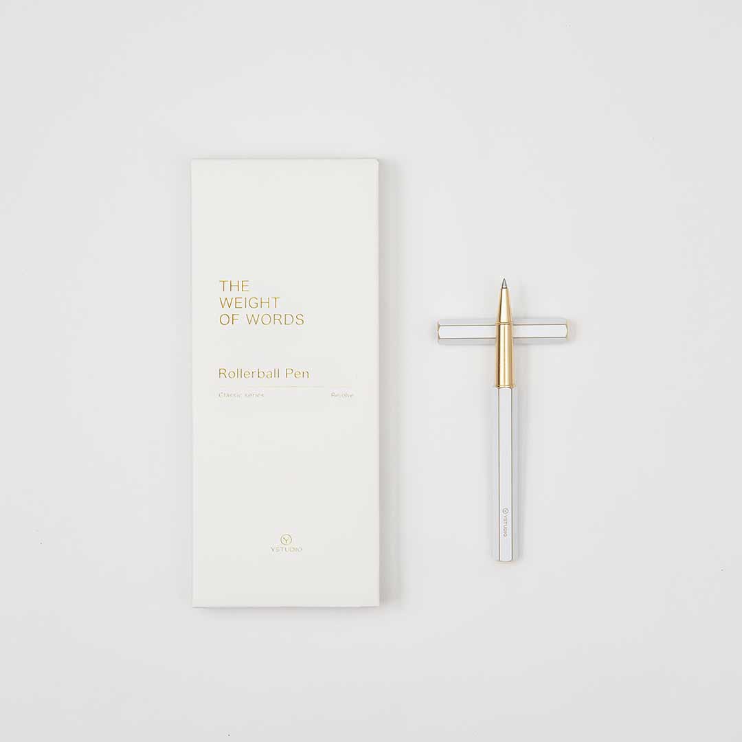 Ystudio Classic Revolve White Rollerball Pen